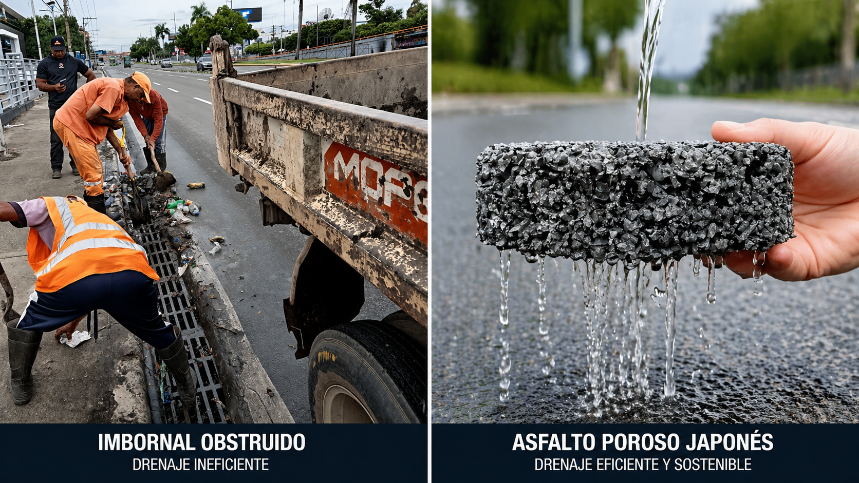 imbornal obstruido asfalto poroso japones